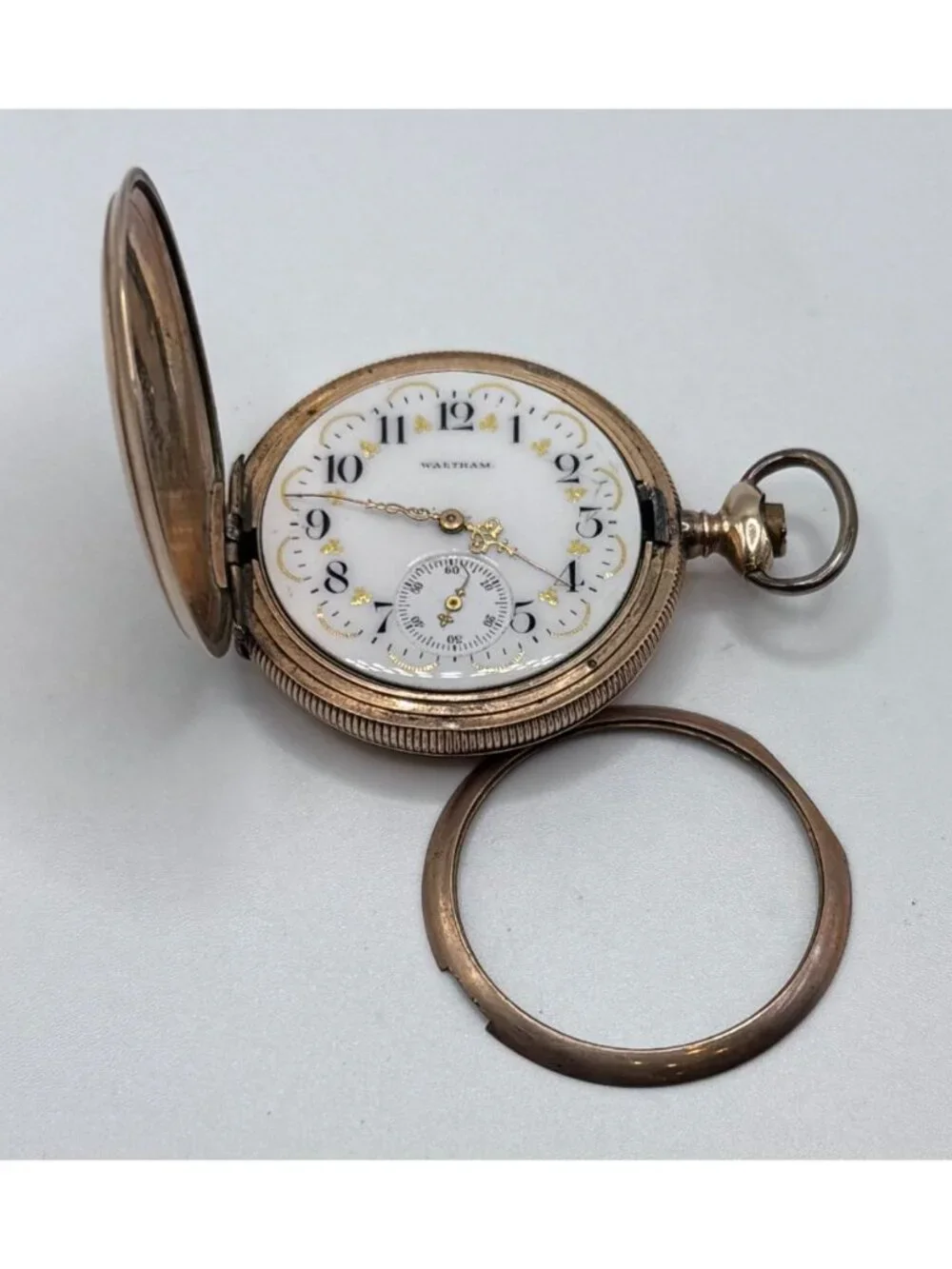 Antique Waltham Pocket Watch Fancy Dial No Crystal Philadelphia Crown Case READ